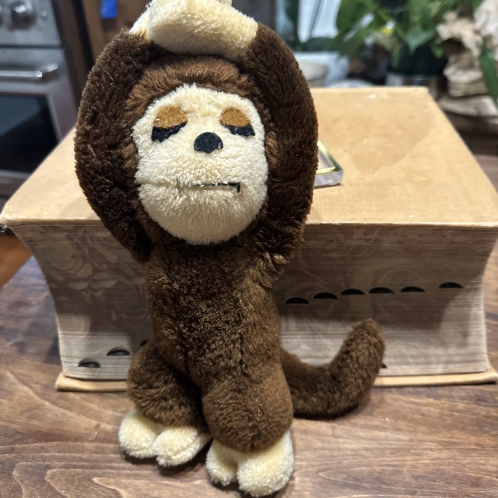 Dakin Sleepy Hanging Monkey Plush 10" Vintage Stuffed Animal 1975